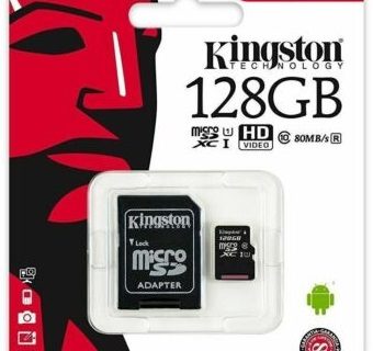 MICRO SD KINGSTON SDCS 128GB C10 + ADATTATTATORE